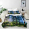 ANHOPE Misty Wald Dschungel Baum Bettwäsche Set 3 Teilig Bettbezug 155x220 cm + 2 Kissenbezug 80x80 cm Weich Microfaser Bettbezüge Set mit Reißverschluss Ganzjahres Bettdeckenbezug Set