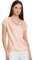 Allegra K Top in Raso da Donna a Maniche Corte con Collo ad Anello Camicetta Casual Elegante Rosa L