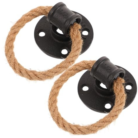 Angoily 2stücke Vintage Türgriff Aus Hanfseil Schmiedeeisen Für Schrank Kommode Schublade Retro Möbelknopf Dekorativer Zugring Für Küche Wohnzimmer Und Schlafzimmer