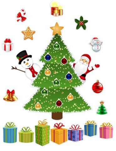 wiroouia Juego de imanes para árbol de Navidad, imán para Nevera con árbol de Navidad,Decoración de imanes para árboles de Navidad | Imanes del refrigerador del árbol de Navidad de Papá Noel, imanes