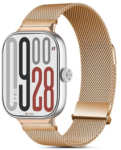 CHANRASI Ersatzarmband Kompatibel mit Xiaomi Redmi Watch 5/Xiaomi Redmi Watch 4 Damen Herren,Einstellbar Metall Armband aus Edelstahl für Xiaomi mi band 9 Pro/Xiaomi mi band 8 Pro Roségold