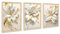 3Pcs Cadre en bois Impression sur Toile Fleurs de Lys Blanc Doré Tableau Peinture Étamines Dorées Fleurs Tableau Decoration Murale Salon Chambre Maison 90x40cm(12x16x3pcs) (Pas de plexiglas)