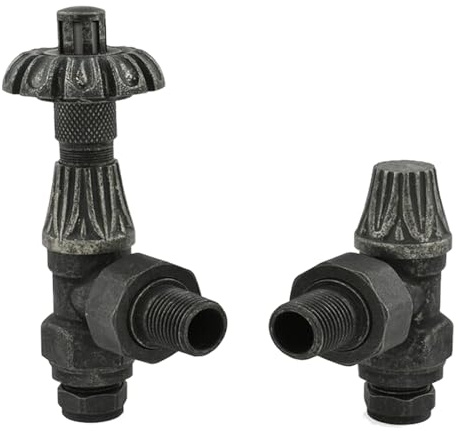 Thermostatic Westminster Radiator Valve 1/2 x 15mm Angled Pewter