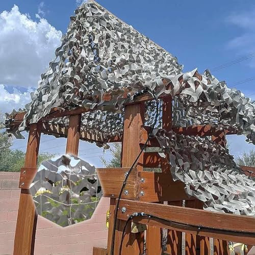 RONGESAEFS Tarnnetz Grau 2x4m(6.5x13ft), Tarnnetz für Sichtschutz, Für Tarndekoration, Terrassen-Sonnenschutz, Outdoor-Camping, Gartenzaun