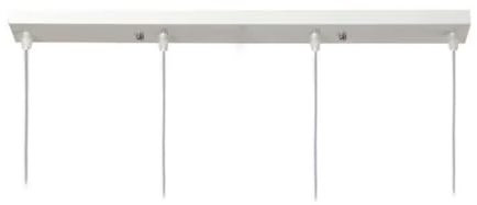DESHOME Cache Fil pour Lustre Plafond Blanc Rosace Plafond Luminaire 4 Trous 80cm Diamètre Longue Plaque Fixation Plafonnier Pince Châssis Base Cable Suspension Luminaires avec Accessoires
