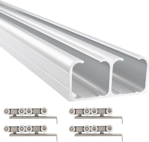 SSDDLZEQ Kit de puerta corredera para balcón, dormitorio, cocina, montaje en techo (1,5 m)