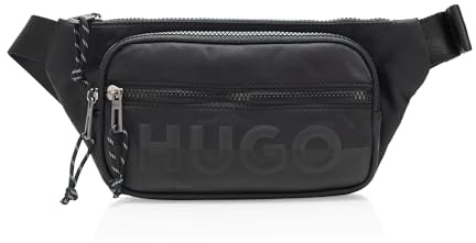 Hugo, Bauchtasche mit Schatten-Logo, schwarz glänzend, PCE.