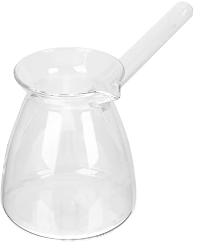 BESPORTBLE 1PC Transparenter Türkischer Kaffee-Topf Mit Seitlichem Griff, Verdicktes Glas, Hitzebeständiger Teekessel, 450ml