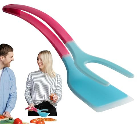 Egg Turner, 2 in 1 Toaster Tongs, Ergonomic Handle for Breakfast, Omelette, Pancakes, BBQ