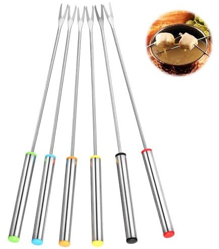 Fondue Sticks, Mabor 6Pcs Stainless Steel Fondue Forks Skewers Accessories