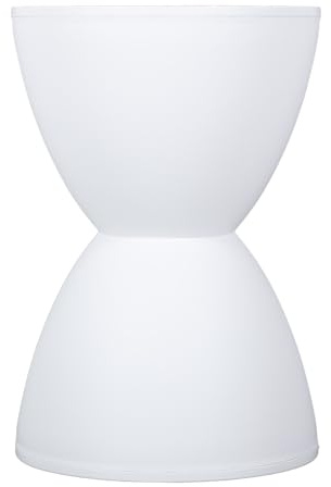 Zerodis Meubles de Maison Table d'appoint Moderne en Matériau PP avec Un Design élégant pour la Décoration Intérieure 43 X 30 Cm, pour Le Salon et l'entrée, Tabouret en Forme de Sablier (White)