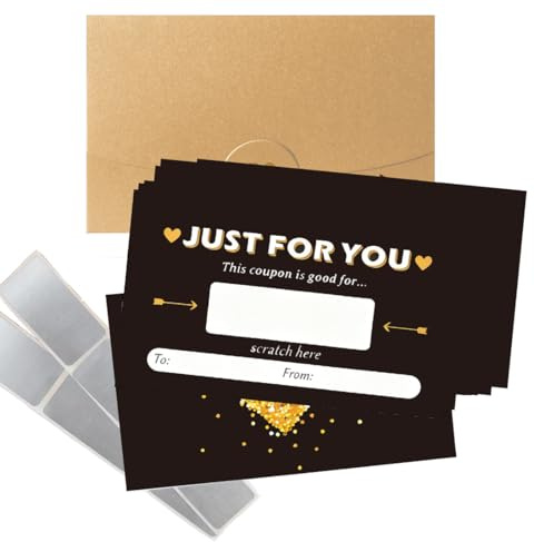 ROKZELT 20pcs Gratta e Vinci Personalizzato, Biglietto Gratta E Vinci, Gratta E Vinci Scherzo, Natale Gratta E Vinci, Coppia Gratta E Vinci, Festa Gratta E Vinci, Include busta