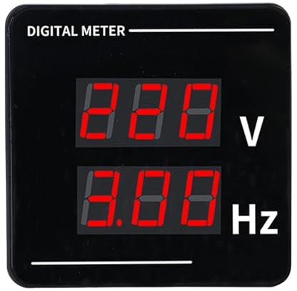 KIMISS LED-Digital-AC-Voltmeter, Frequenzmesser, Schalttafelmontage – 50–500 V Spannungsprüfer mit 10–99,9 Hz-Anzeige