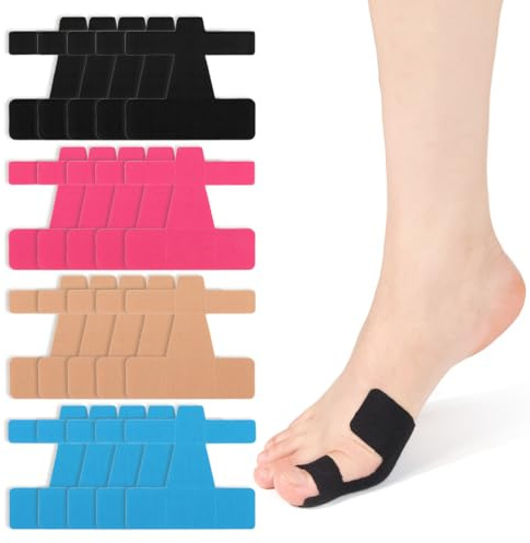 Hallux Valgus Kinesiotape, 20 vorgeschnittene Sport & Physio Tapes für Zeh und Fuß, Precut Kinesiologie Tape bei Ballenzehen, Bieten Unterstützung und Stabilität für die Muskeln