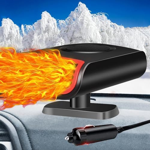 XTHom Car Heater 12V - Portable Car Heater, Car Heater That Plugs Into Cigarette Lighte, 2 in 1 Heating & Cooling Fast Windshield Defrost Defogger (black)