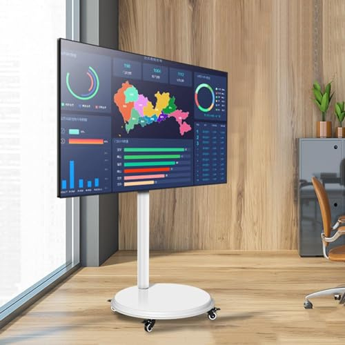 Lcd Tv Frame Floor Stand - Mobile Tv Stand For 24-43 Inch Screen, Portable Rolling Tv Cart With Lockable Wheels, Height Adjustable Rolling Floor Tv Stand, Mobile Stand