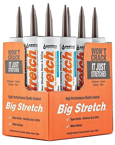 Sashco 10008 Big Stretch Caulk Dark Brown 10.5-ounce