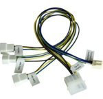 Akasa PWM Fan Splitter Cable – (4Pin Molex Cable Adapter, 3 X 4pin PWM, 0.3 m)