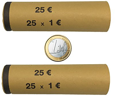 Nr. 3708 MÜNZHÜLSEN - Münzrollenpapier vorgefertigt und gerollt für 1 Euro (128er Pack) A