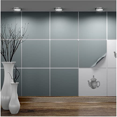 FoLIESEN Set de 20 Adhesivos para Azulejos de baño y Cocina, 20 cm x 20 cm, Color Gris Mate