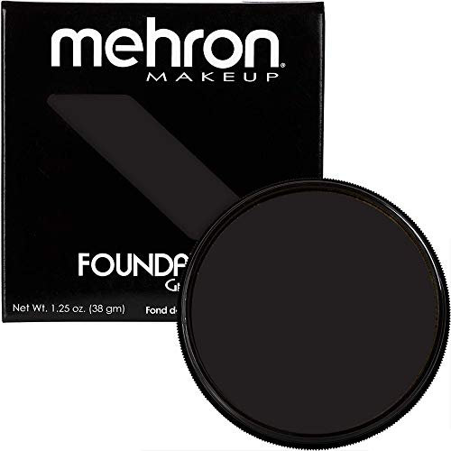Mehron Make-up Foundation Greasepaint | Bühnen-, Gesichts- und Körperfarbe | Black (38 g)