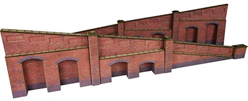 Metcalfe Models PO248 00/H0 Scale Tapered Retaining Wall in Red Brick