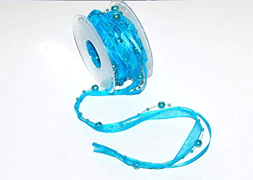 Fibula[Style] 10 m Band Match türkis für Kommunion/Konfirmation/Taufe/Hochzeit*Tischband*Tischdeko*