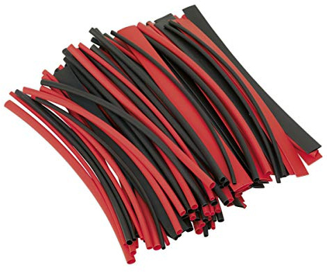 Sealey HST200BR Heat Shrink Tubing, 200mm, Black/Red, Pack of 100