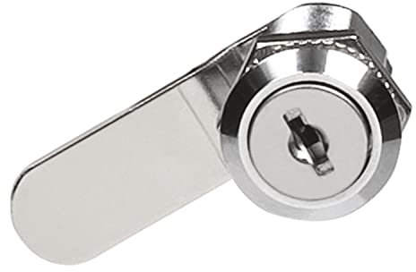 Amig - Cerradura de Buzón de Acero Niquelado con Lengüeta Recta de 53 mm - Cierre de Seguridad para Correo con 2 Llaves en Bruto - Medidas: Ø18 x 29 x 53 mm - Fácil de Instalar