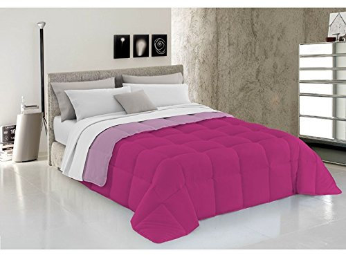 IlGruppone Trapunta Invernale Singola Made in Italy Double Face 9 Colori Disponibili Una Piazza piumone Invernale Caldo - Singola Lilla - Fuxia