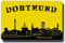 Metall Kühlschrankmagnet Dortmund mit Spruch Stadt Skyline Motiv Deko Magnet Sprüche Geschenk lustig für Fußballer Kühlschrank Magnettafel Schwarz Gelb