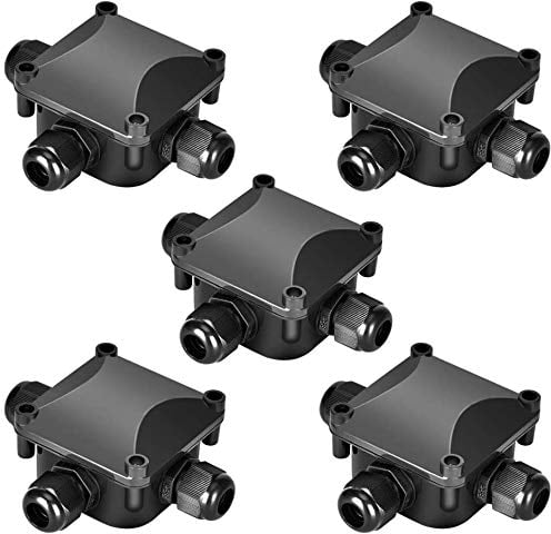 Tofree - Scatola di giunzione impermeabile, confezione da 5 pezzi, protezione IP68, 230 V, colore: Nero