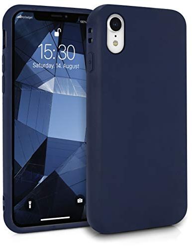 MyGadget Hülle kompatibel mit iPhone XR - robuste Schutzhülle TPU Case Slim Silikonhülle Back Cover Kratzfest Handyhülle matt Dunkelblau
