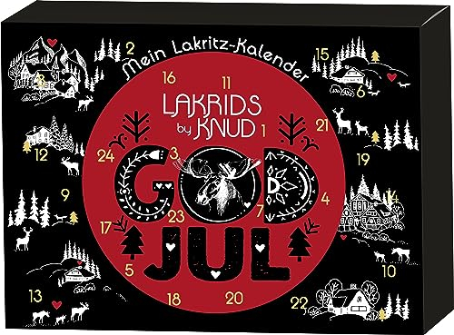 Lakrids Knud | Lakritz Adventskalender Lakritze 520g - 24 verschiedene Lakritz Sorten - mit Schokolade - süße und salzige - 2025 Edition - in nachhaltiger Verpackung