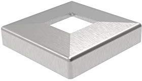 Edelstahl Rosette V2A geschliffen für Rundrohr + Vierkantrohr Pfostenabdeckung Abdeckkappe Rosette passend für Rohr Vierkant 40 x 40 mm