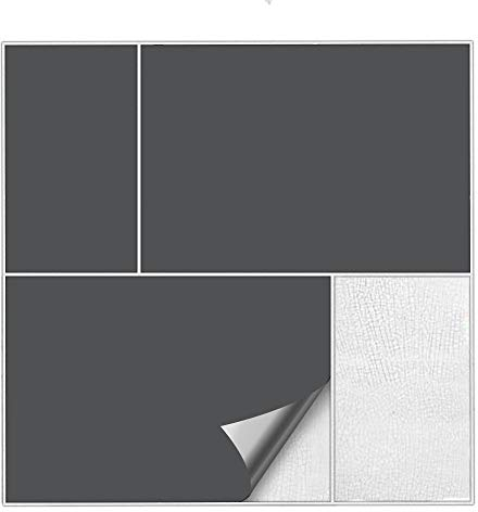 Kiwistar Fliesenaufkleber Dunkelgrau Seidenmatt - 14,5 x 19,5 cm - 50 Stück - Klebefliesen zum Überkleben von Wandfliesen - Fliesensticker für Küche Bad Fliesenmuster - selbstklebend und wasserfest