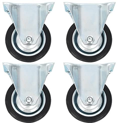 vidaXL 12x Fixed Casters Accessory Replacement Trolley Cart Dolly Furniture Moving Bed Table Drawer Box Stand Shelf Wheels 75mm