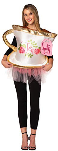Morris Costumes Spill It Tea Cup Adult Costume - White - 2-8