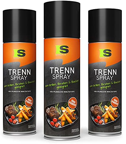 3 x 400ml Spraytive BBQ Trennspray - Zum Grillen, Braten & Backen - Backtrennspray, Trennfett, Antihaftspray Grillzubehör für Weber Grills, Tefal, Plancha Grills, Sandwich Maker