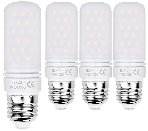 HZSANUE LED Lampen 15W, 120W Glühlampenäquivalent, 1700lm, 3000K Warmweiß, E27 Edison Schraube, 4 Stück