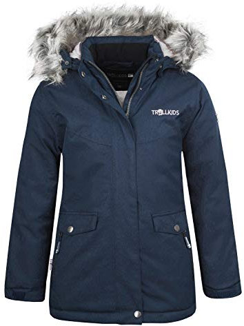 Trollkids Girls Oslo Coat XT 104, Navy/Grey