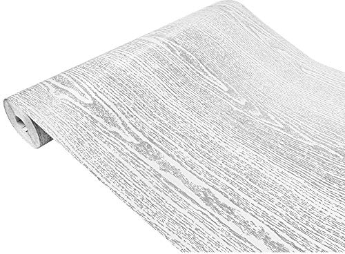 Pellicola adesiva effetto legno Pellicole per mobili Pellicola autoadesiva per legno Foglio per decorazioni Metro lineare x 45 cm Rovere grigio-argento