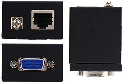 Yanmis VGA Signal Extender, Leichter Kleiner 60M VGA RJ45 Extender Sender Empf?nger CAT-5/6 Sender Empf?nger Ethernet Kabel für KYV