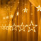 138 LEDs 2m 12 Sterne Lichterkette Sternenvorhang Warmweiß,Sterne Lichtervorhang,Lichtervorhang Weihnachten Fenster,LED Lichterkette,Sterne Vorhang Lichter, Party, Hochzeit, Balkon, Deko