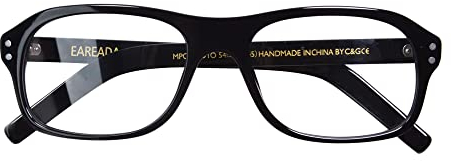 EAREADA Quadratische Herren-Brille MPO847DTO Acetat-Rahmen klare Gläser im Vintage-Stil, Schwarz, Größe 54, 54 large
