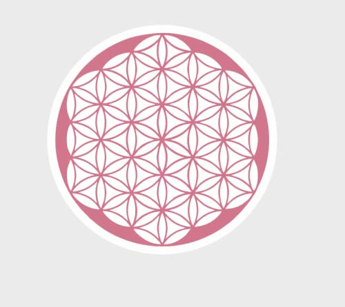 Blume des Lebens Aufkleber (R96) w (altrosa (4), je 5 x 5 cm)