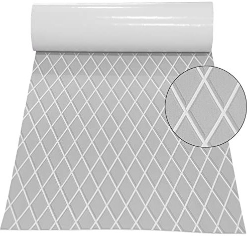Hzkaicun Feuille de revêtement de Sol en Mousse EVA 190 x 70 cm Motif Losange Tapis de Sol Marin Anti-dérapant en Faux Teck pour Yacht Bateau à Moteur RV Yacht