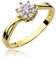 MARKO Damen Verlobungsring aus Gelbgold mit 0,10 Karat Amethyst und 0,12 Karat Diamanten, 14 Karat Gold (585) Goldring mit Box | Goldring für Frauen Brillanten (Amethyst, 58 (18.5))