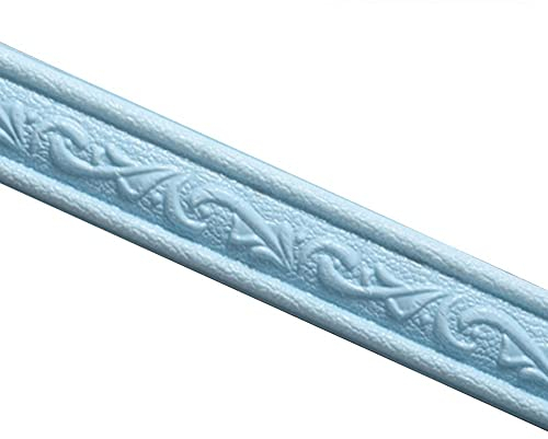 Ryoizen Tapetenbordüre Selbstklebend Wandaufkleber 230x4.5cm 3D Schaum wandbordüre Abziehen und Aufkleben Bordüre Wandtattoo Wasserdicht für die Wand in Küche Wohnzimmer Schlafzimmer,blau