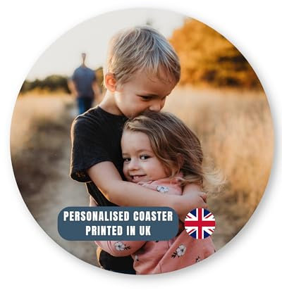 Personalised CERAMIC Coaster Photo Printed Round - High Gloss Finish - Luxury Bespoke Handmade Gift - 10CM